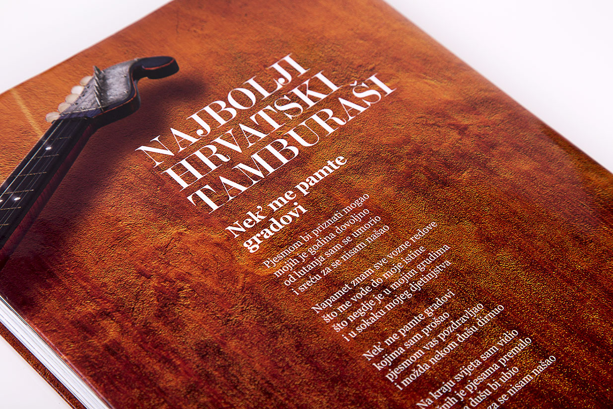 Dizajn knjige monografije 25 godina Najboljih hrvatskih tamburaša Nek me pamte gradovi - Zlatni dukati