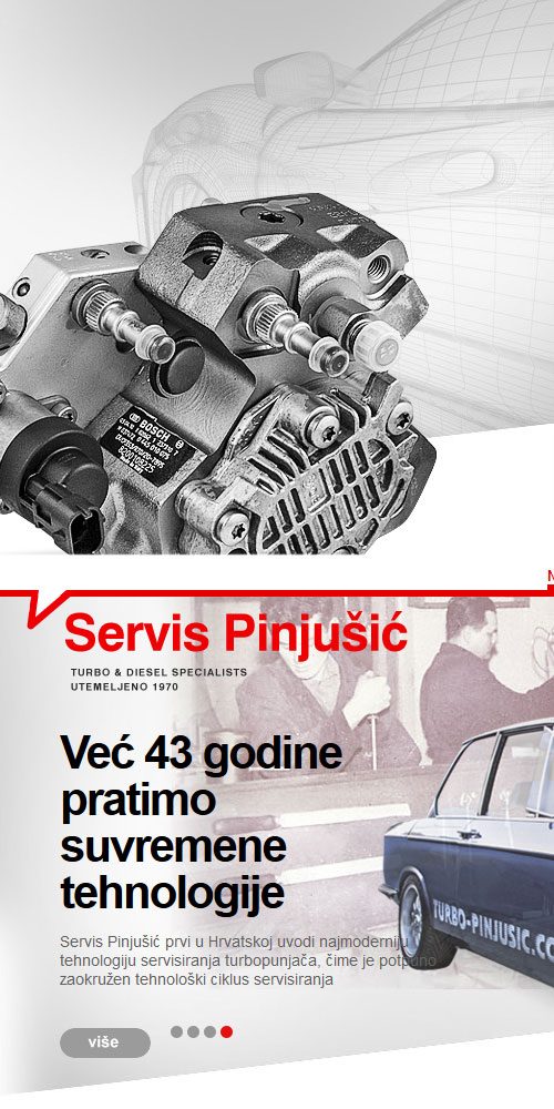 Dizajn i izrada web stranice - Servis Pinjušić - Bernardić studio