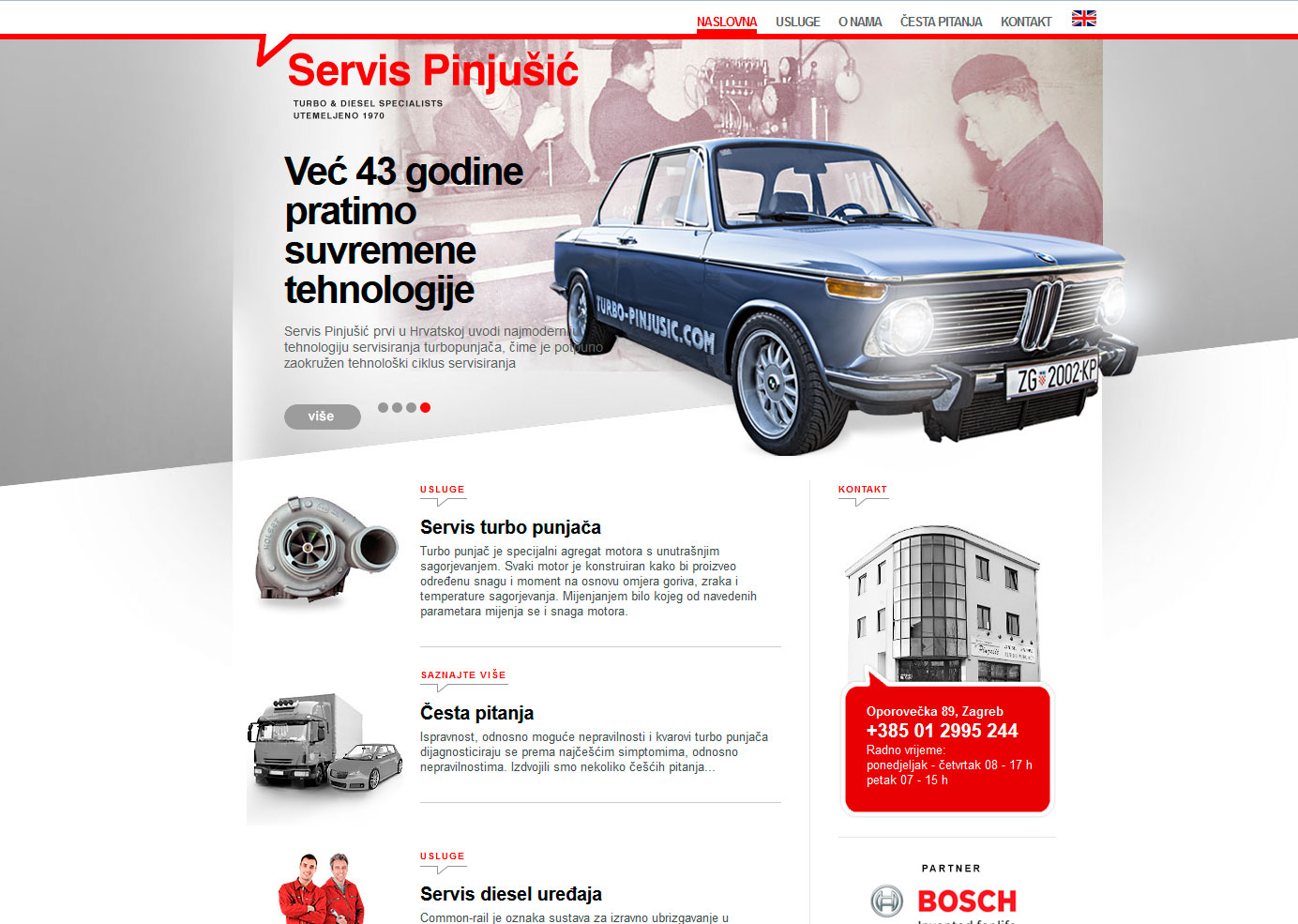 Dizajn i izrada web stranice - Servis Pinjušić - Bernardić studio