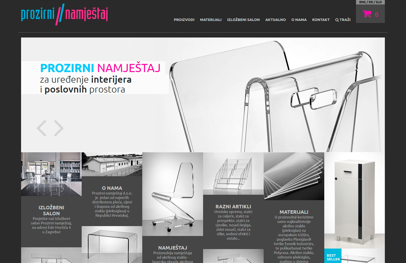 Izrada responsive web stranice za tvrtku PROZIRNI NAMJEŠTAJ