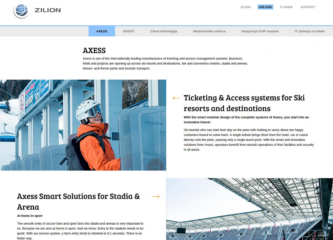 ZILION / dizajn i izrada web stranice